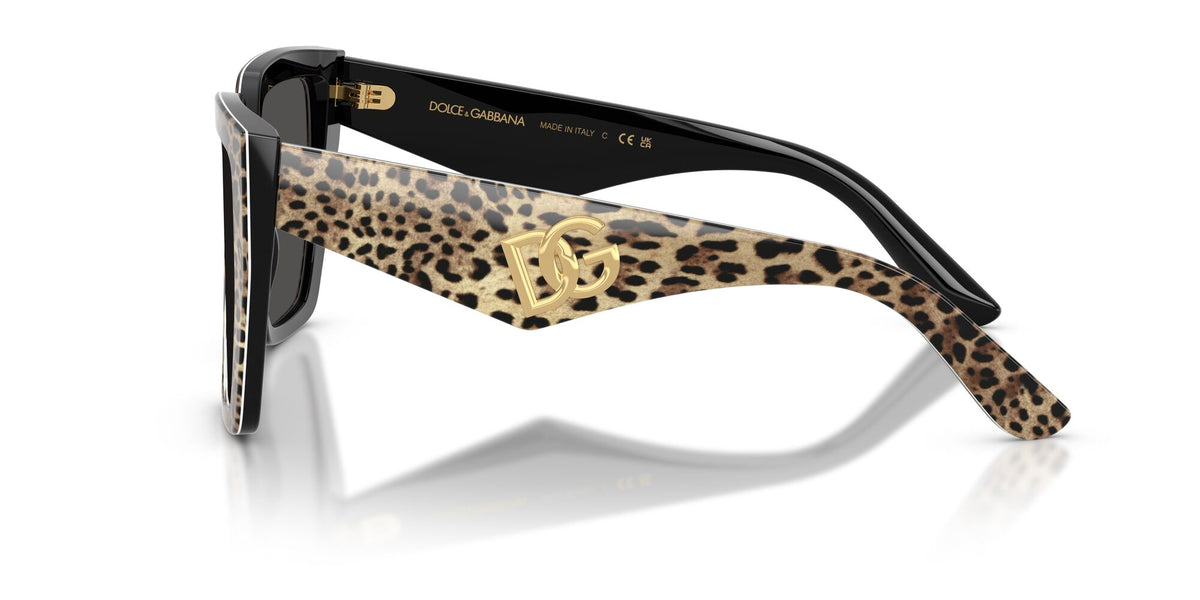 Dolce & Gabbana 0DG4438 316387 55 Leo Brown On Black/ Dark Grey
