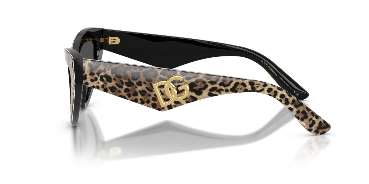 Dolce & Gabbana 0DG4439 316387 55 Leo Brown On Black/ Dark Grey