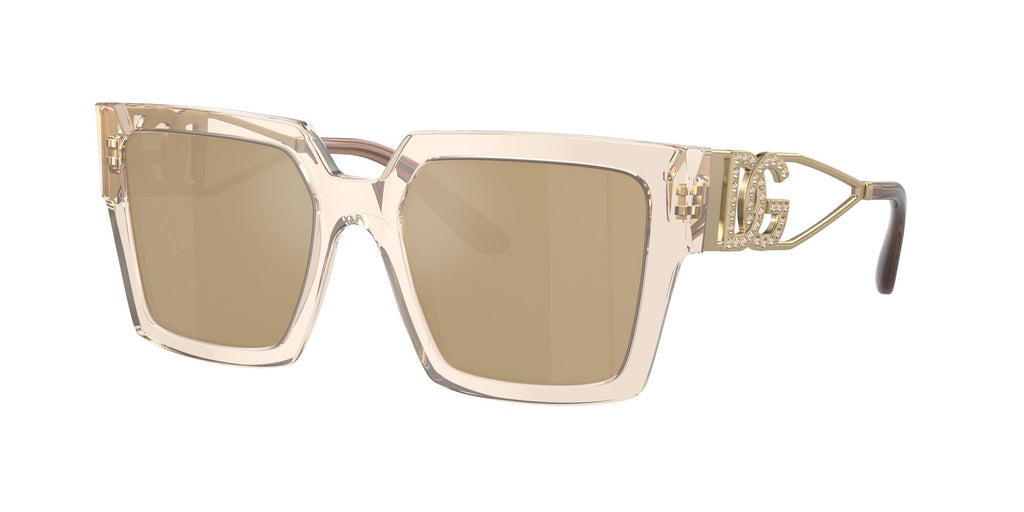 Dolce & Gabbana 0DG4446B 343203 53 Transparent Camel/ Clear Mirror Real Yellow Gold