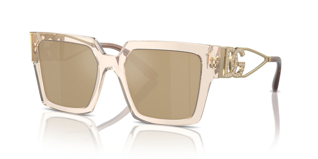 Dolce & Gabbana 0DG4446B 343203 53 Transparent Camel/ Clear Mirror Real Yellow Gold