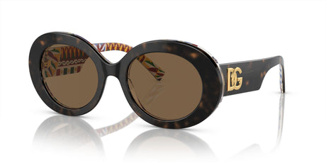Dolce & Gabbana 0DG4448F 321773 51 Havana On White Barrow/ Dark Brown 51 / Polyamide / Acetate / Acetate