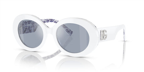 Dolce & Gabbana 0DG4448 337155 51 White On Blue Maiolica/ Light Blue Mirror Silver