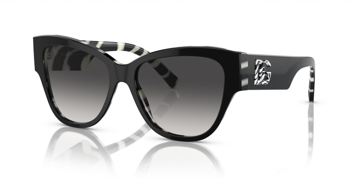 Dolce & Gabbana 0DG4449 3372/P 54 Black On Zebra/ Light Grey Gradient Black 54 / Polyamide / Acetate / Acetate