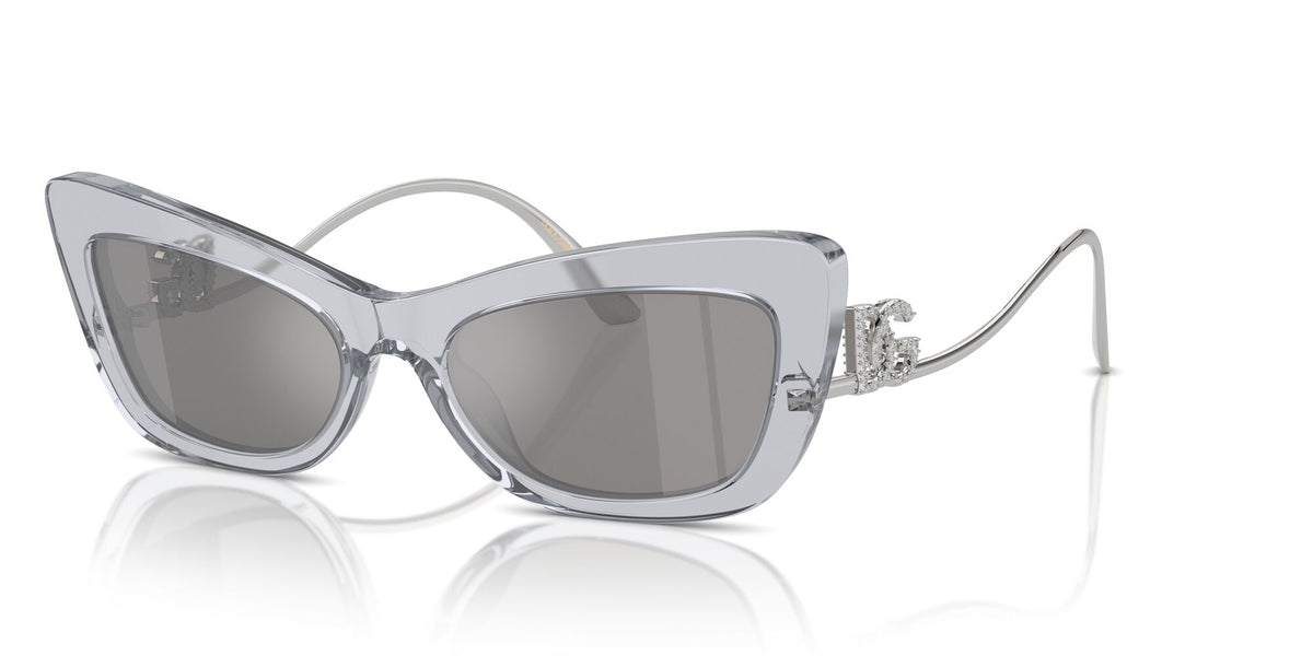 Dolce & Gabbana 0DG4467B 32916G 55 Transparent Grey/ Light Grey Mirror Silver