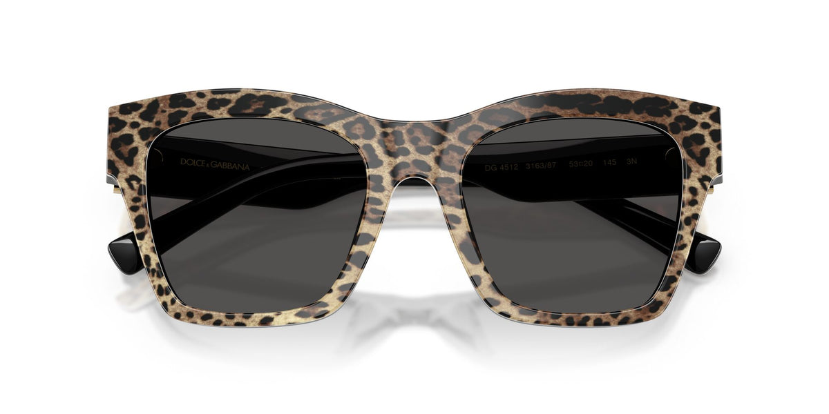 Dolce & Gabbana 0DG4512 316387 53 Leo Brown On Black/ Dark Grey