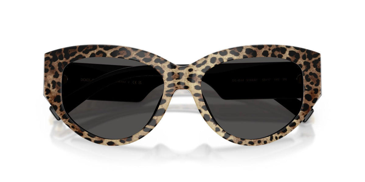 Dolce & Gabbana 0DG4514 316387 55 Leo Brown On Black/ Dark Grey