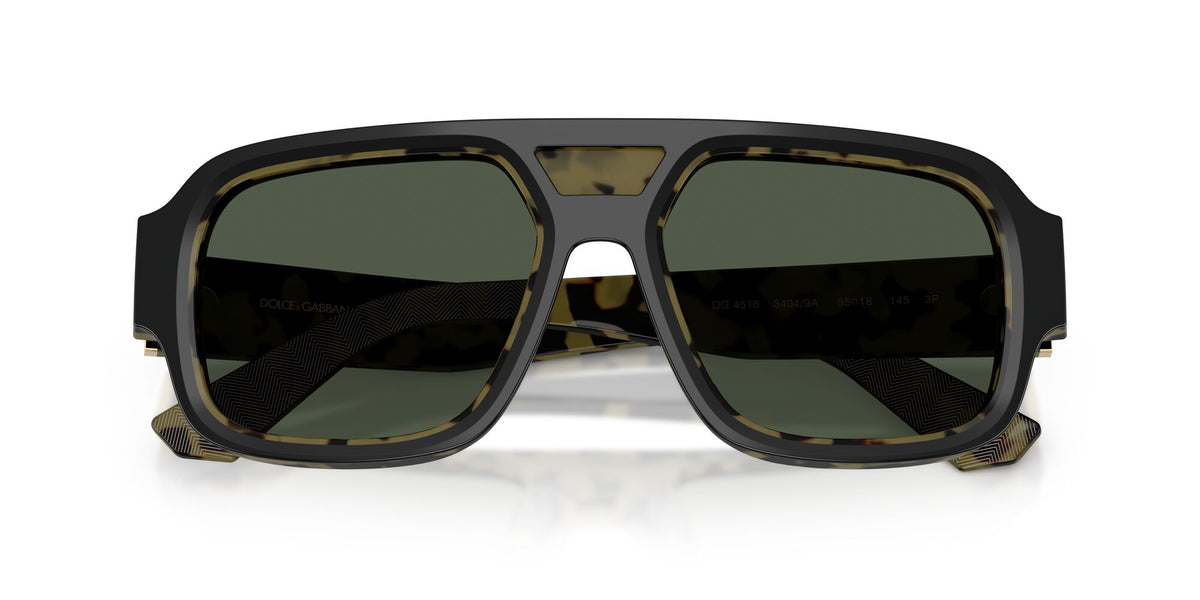 Dolce & Gabbana 0DG4516 34049A 55 Black On Yellow Havana/ Dark Green Polar
