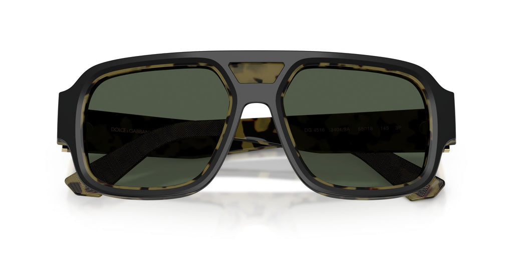 Dolce & Gabbana 0DG4516 34049A 55 Black On Yellow Havana/ Dark Green Polar
