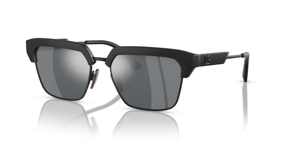 Dolce & Gabbana 0DG6185 25256G 55 Matte Black/ Light Grey Mirror Black 55 / Polycarbonate / Injected / Metal