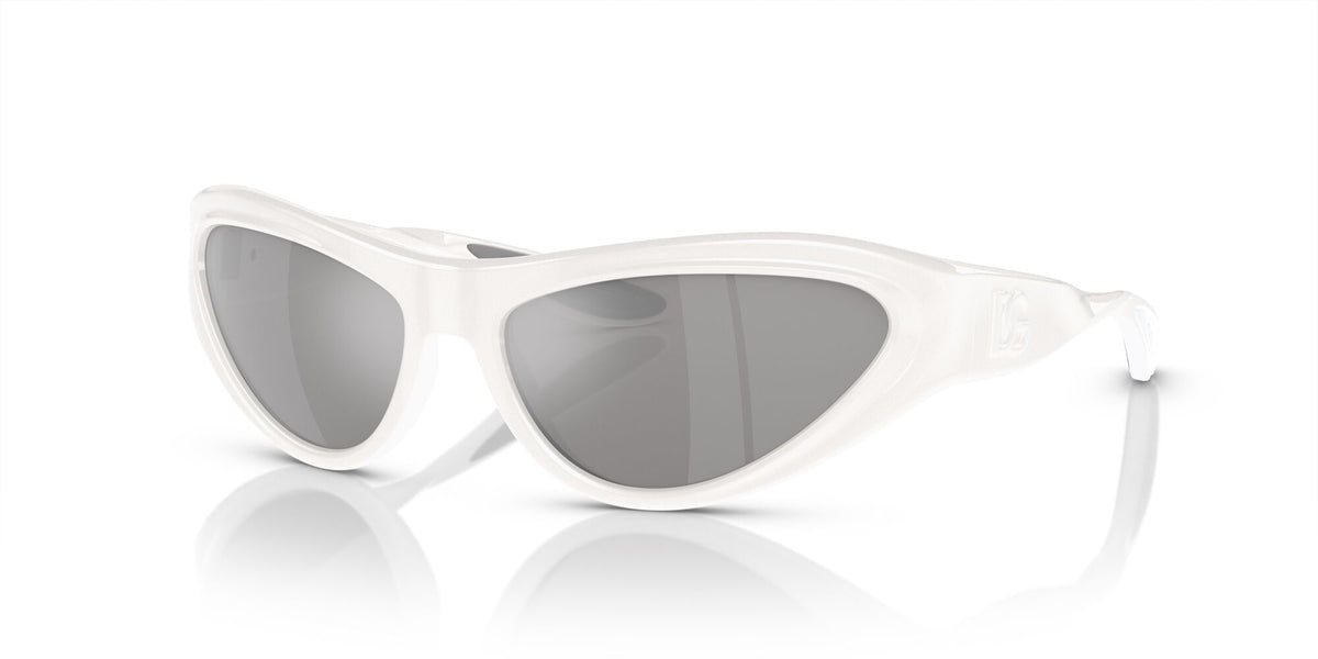Dolce & Gabbana 0DG6190 33126G 60 White/ Light Grey Mirror Silver 80 60 / Polycarbonate / Injected / Injected