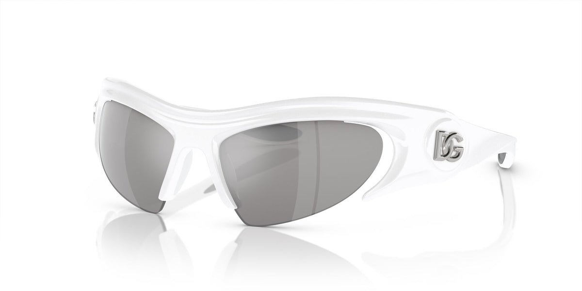 Dolce & Gabbana 0DG6192 33126G 58 White/ Light Grey Mirror Silver 58 / Polycarbonate / Nylon / Nylon