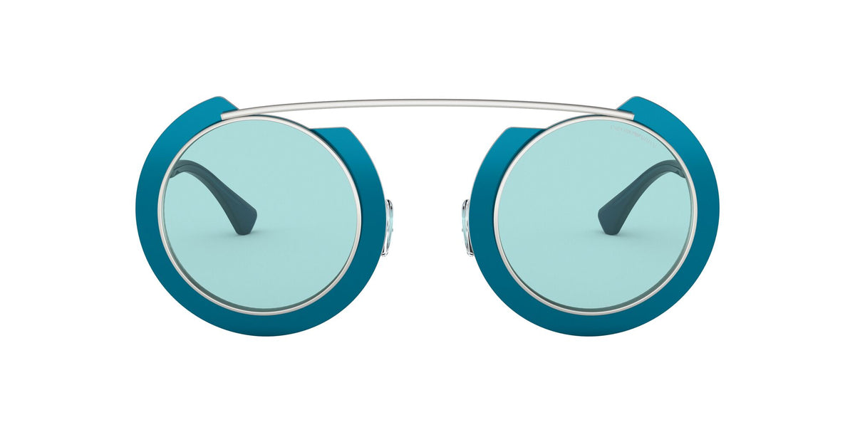 Emporio Armani 0EA2104 332665 47 Matte Silver & Lighy Blue/ Light Blue