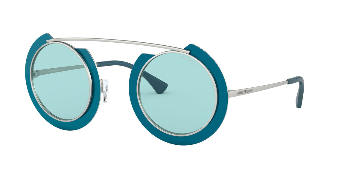 Emporio Armani 0EA2104 332665 47 Matte Silver & Lighy Blue/ Light Blue
