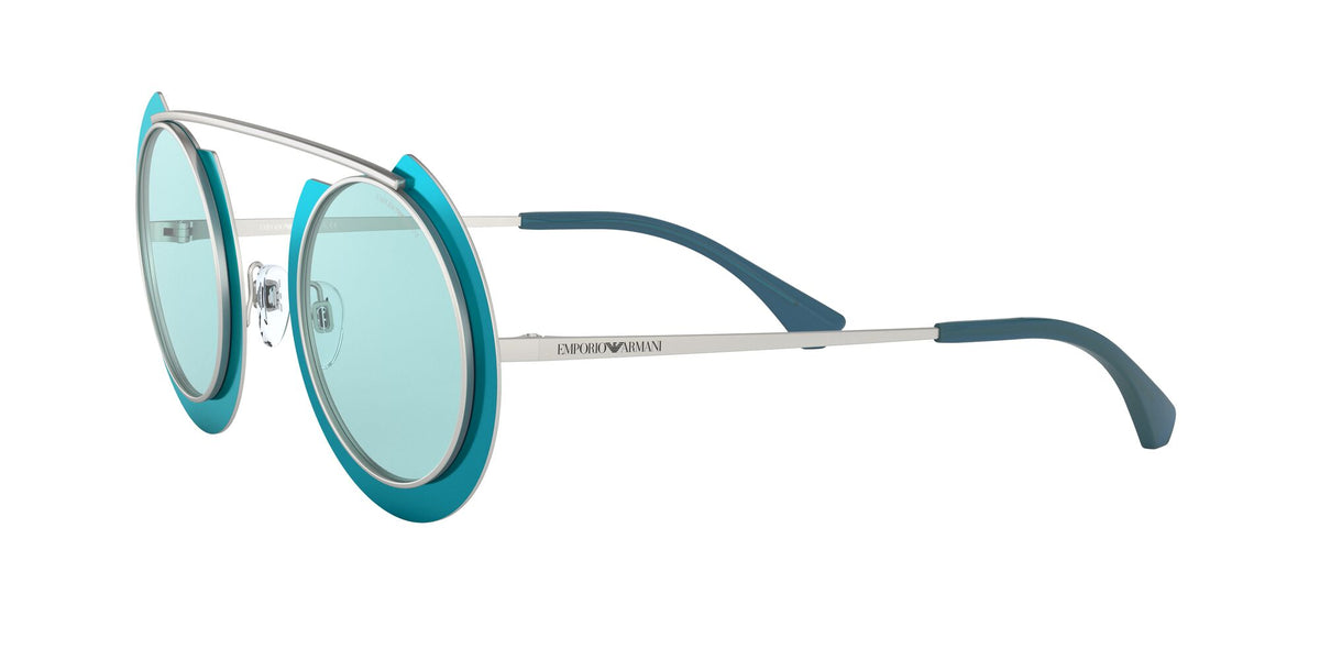 Emporio Armani 0EA2104 332665 47 Matte Silver & Lighy Blue/ Light Blue