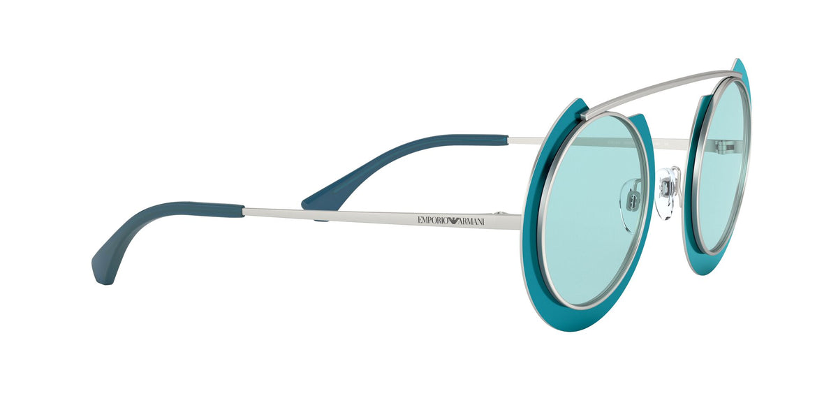 Emporio Armani 0EA2104 332665 47 Matte Silver & Lighy Blue/ Light Blue