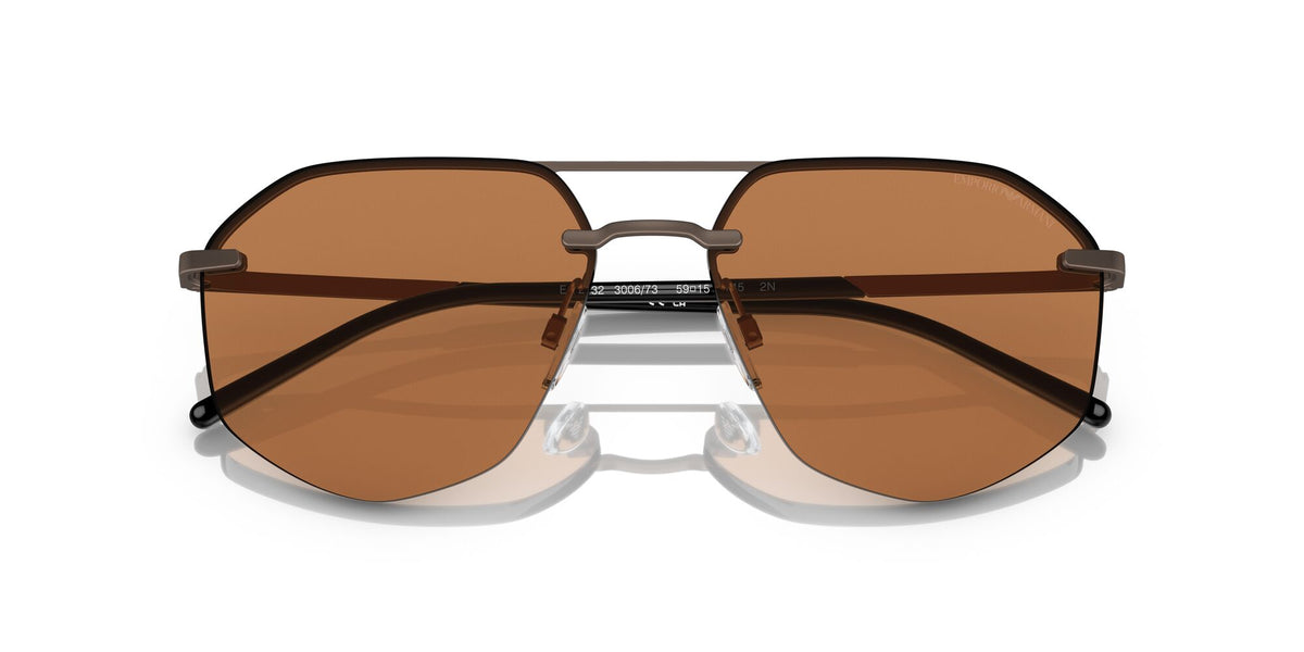 Emporio Armani EA 2132 Matte Bronze / Brown 59 / Polyamide / Metal / Metal