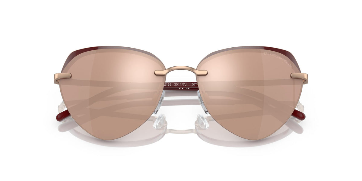 Emporio Armani EA 2133 Shiny Rose Gold / Brown Mirror Rose Gold 57 / Polyamide / Metal / Metal