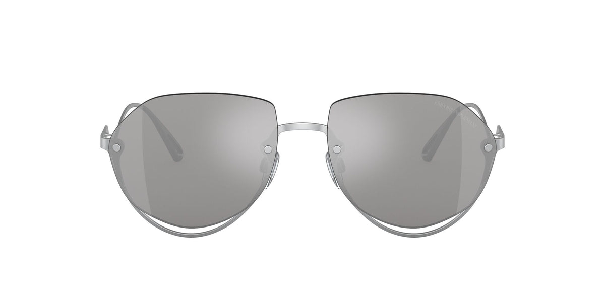 Emporio Armani EA 2137 Matte Silver / Light Grey Mirror Silver 56 / Plastic