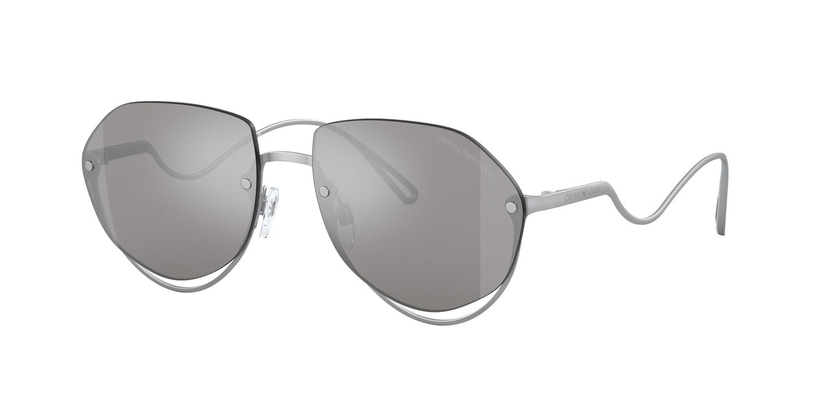 Emporio Armani EA 2137 Matte Silver / Light Grey Mirror Silver 56 / Plastic