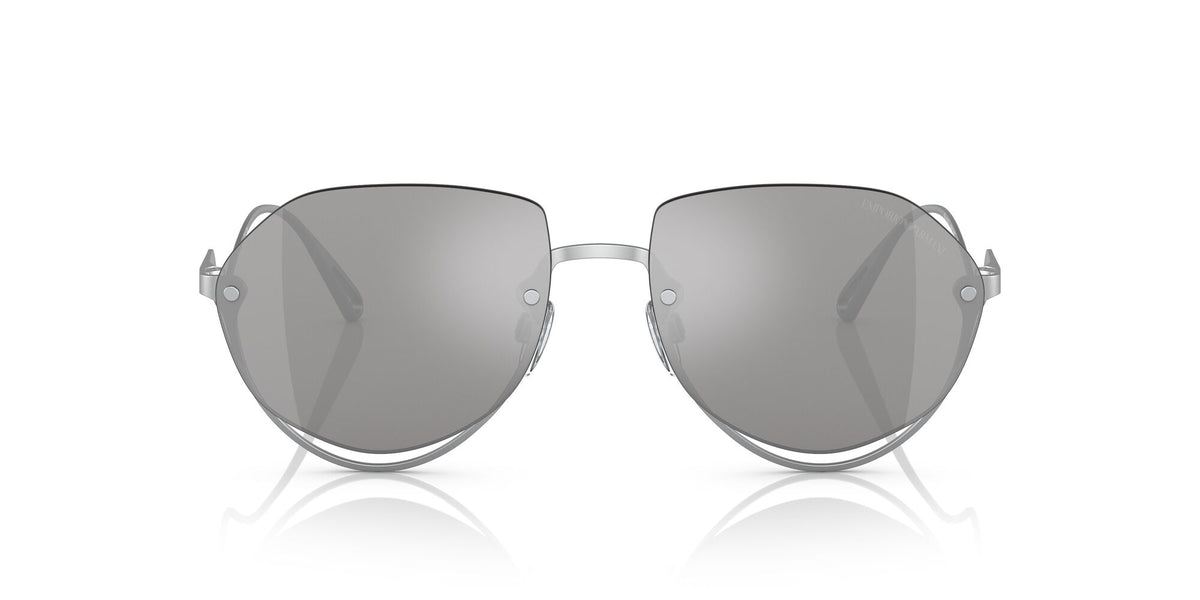 Emporio Armani EA 2137 Matte Silver / Light Grey Mirror Silver 56 / Plastic