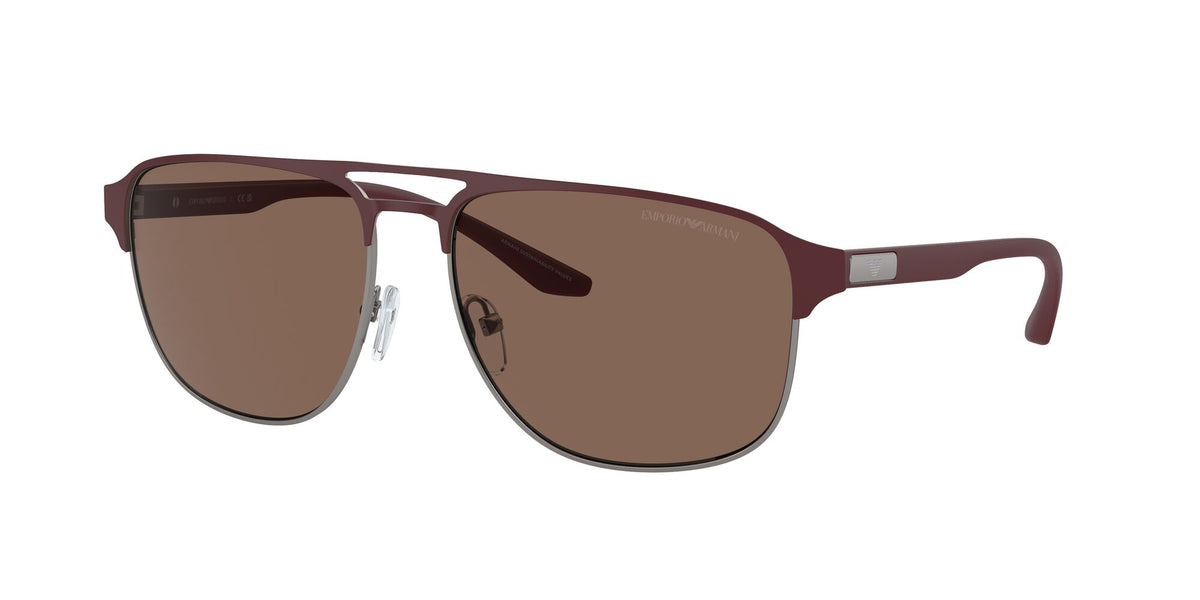 Emporio Armani  0EA2144 336673 60 Matte Gunmetal/Bordeaux/ Dark Brown 60 / Polycarbonate / Metal / Injected