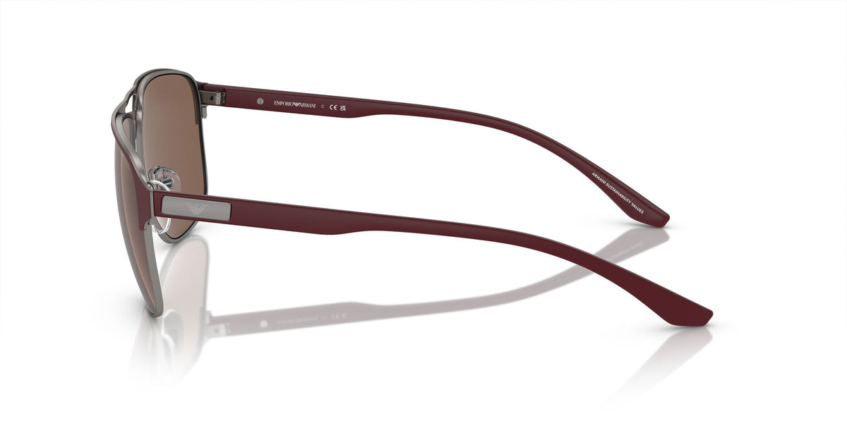Emporio Armani  0EA2144 336673 60 Matte Gunmetal/Bordeaux/ Dark Brown 60 / Polycarbonate / Metal / Injected