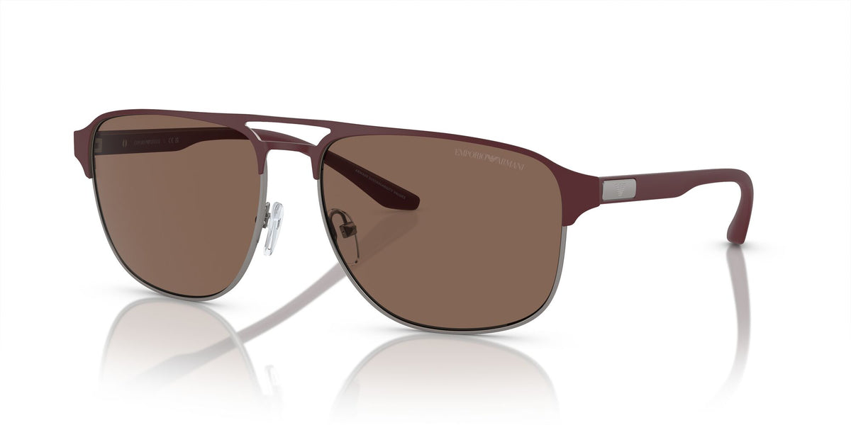 Emporio Armani  0EA2144 336673 60 Matte Gunmetal/Bordeaux/ Dark Brown 60 / Polycarbonate / Metal / Injected