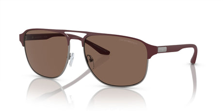 Emporio Armani  0EA2144 336673 60 Matte Gunmetal/Bordeaux/ Dark Brown 60 / Polycarbonate / Metal / Injected