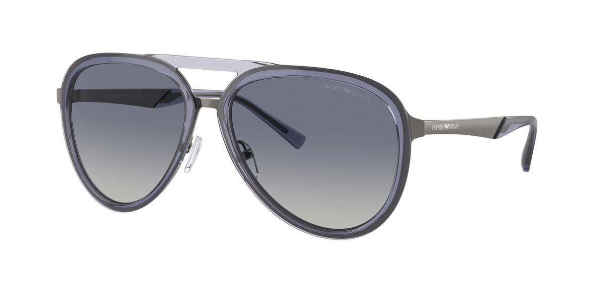 Emporio Armani  0EA2145 33584L 59 Shiny Transparent Dark Blue/ Gradient Blue 59 / Polycarbonate / Metal / Metal