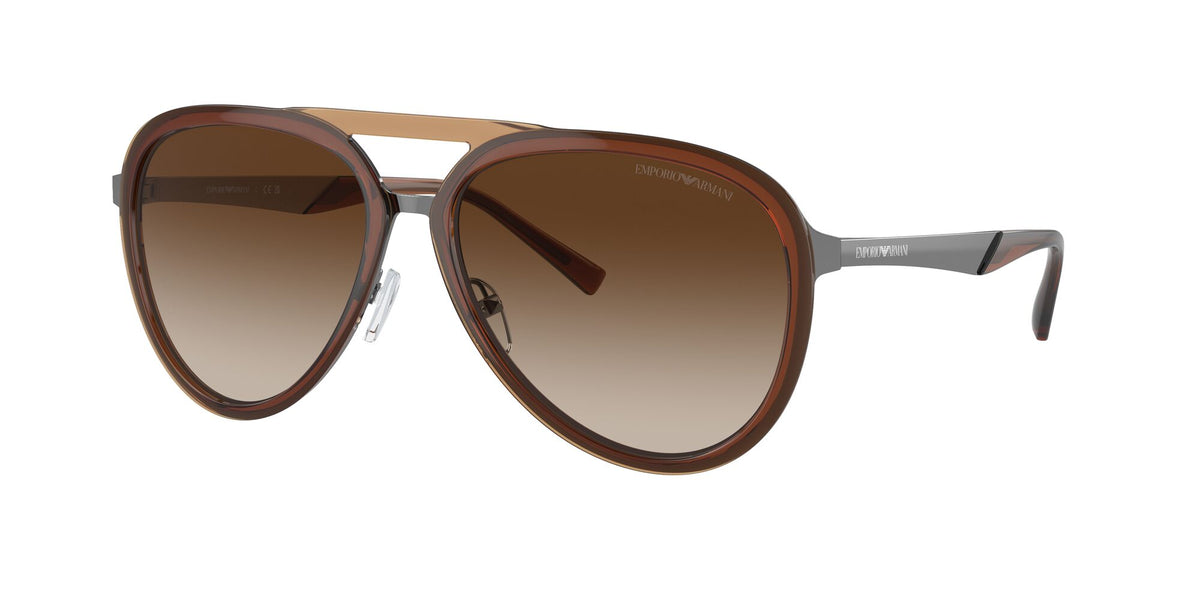 Emporio Armani  0EA2145 336013 59 Shiny Transparent Brown/ Gradient Brown 59 / Polycarbonate / Metal / Metal