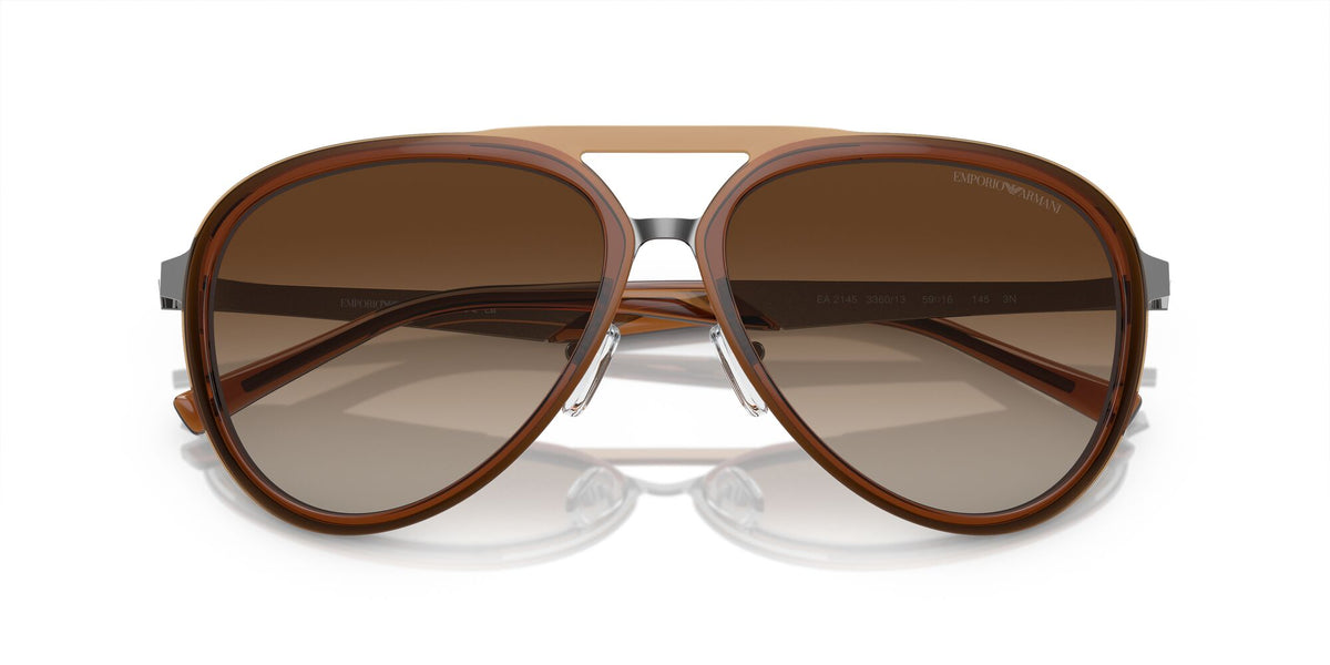 Emporio Armani  0EA2145 336013 59 Shiny Transparent Brown/ Gradient Brown 59 / Polycarbonate / Metal / Metal