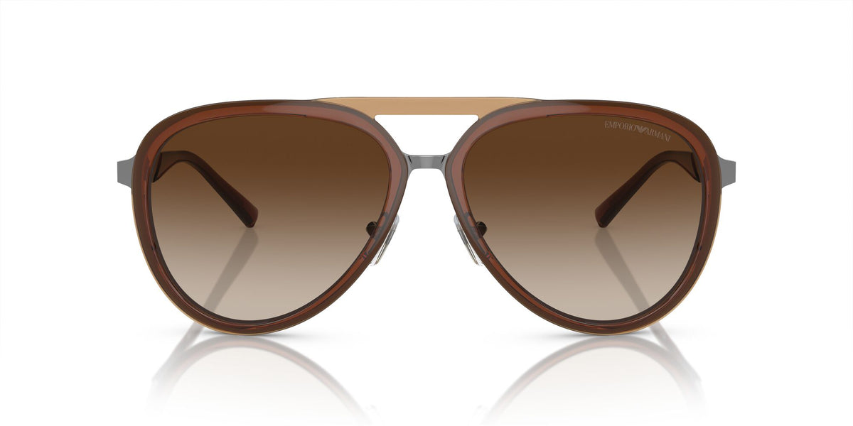 Emporio Armani  0EA2145 336013 59 Shiny Transparent Brown/ Gradient Brown 59 / Polycarbonate / Metal / Metal