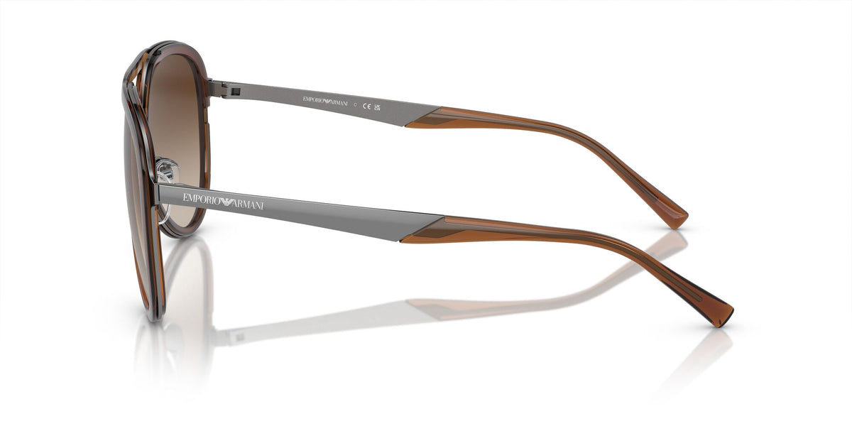 Emporio Armani  0EA2145 336013 59 Shiny Transparent Brown/ Gradient Brown 59 / Polycarbonate / Metal / Metal