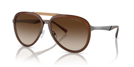 Emporio Armani  0EA2145 336013 59 Shiny Transparent Brown/ Gradient Brown 59 / Polycarbonate / Metal / Metal