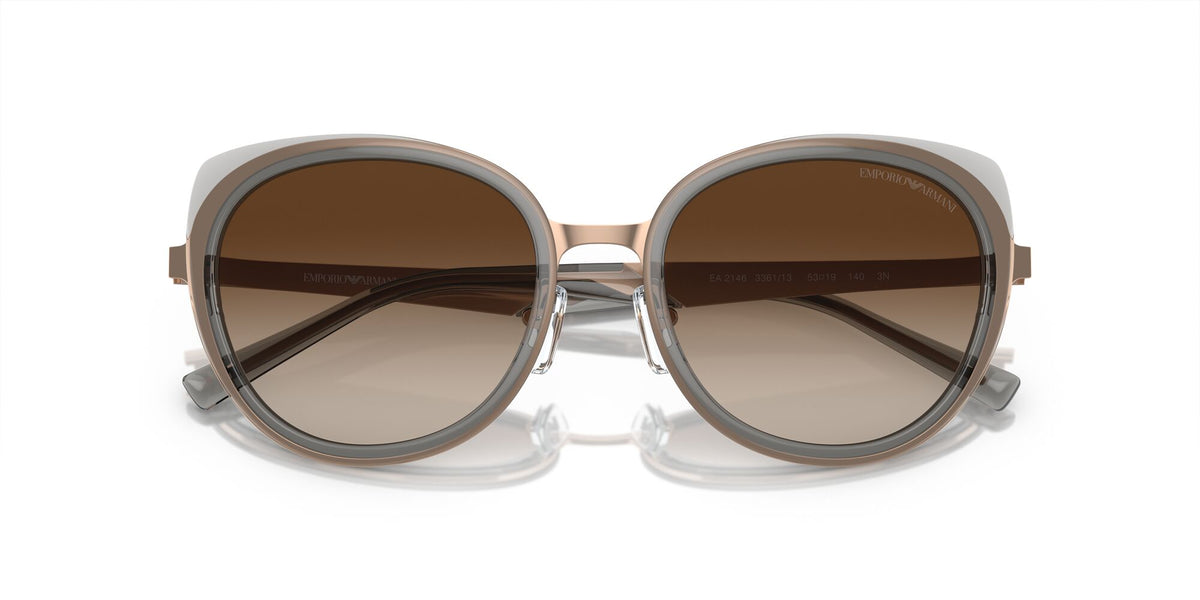 Emporio Armani  0EA2146 336113 53 Shiny Rose Gold/ Gradient Brown 53 / Polycarbonate / Metal / Metal