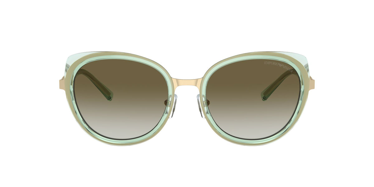 Emporio Armani  0EA2146 33638E 53 Shiny Pale Gold/ Gradient Green 53 / Polycarbonate / Metal / Metal