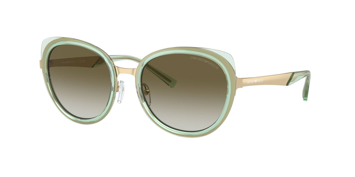 Emporio Armani  0EA2146 33638E 53 Shiny Pale Gold/ Gradient Green 53 / Polycarbonate / Metal / Metal