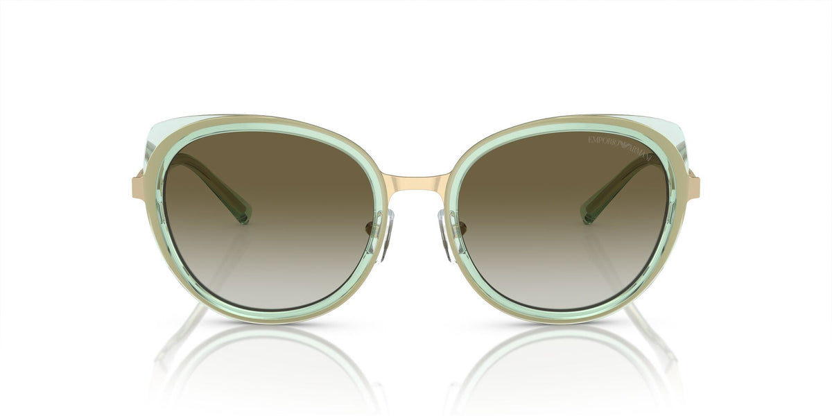 Emporio Armani  0EA2146 33638E 53 Shiny Pale Gold/ Gradient Green 53 / Polycarbonate / Metal / Metal