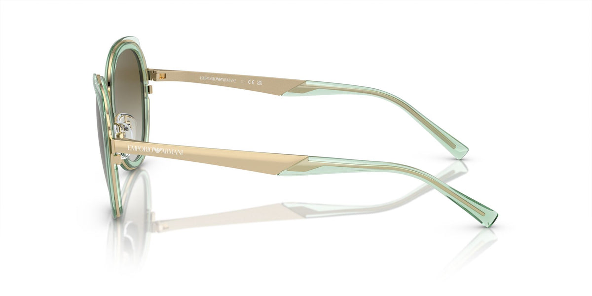 Emporio Armani  0EA2146 33638E 53 Shiny Pale Gold/ Gradient Green 53 / Polycarbonate / Metal / Metal