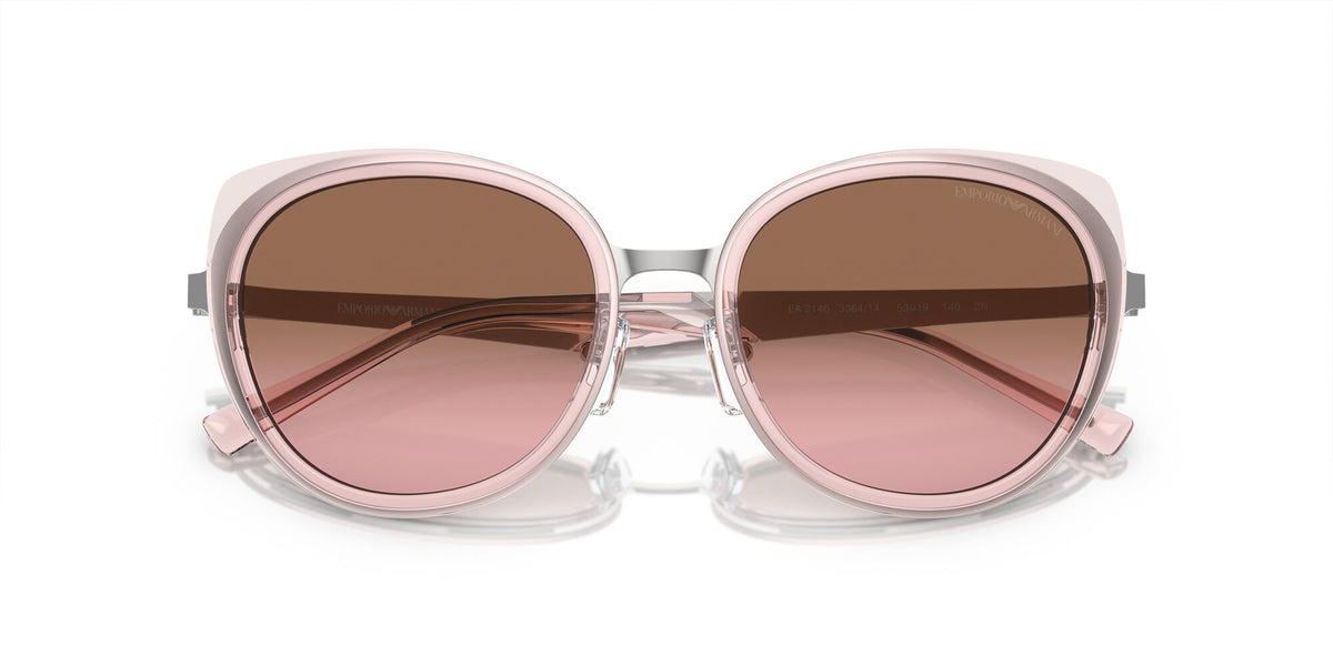 Emporio Armani  0EA2146 336414 53 Shiny Silver/ Pink Gradient Brown 53 / Polycarbonate / Metal / Metal