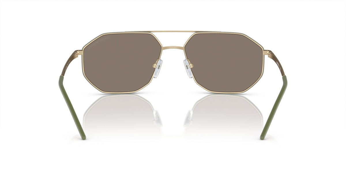 Emporio Armani  0EA2147 30025A 58 Matte Gold/ Light Brown Mirror Dark Gold 58 / Polycarbonate / Metal / Metal