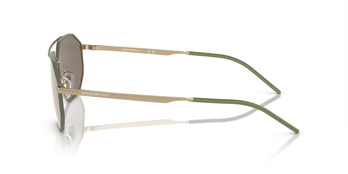 Emporio Armani  0EA2147 30025A 58 Matte Gold/ Light Brown Mirror Dark Gold 58 / Polycarbonate / Metal / Metal