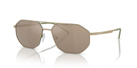 Emporio Armani  0EA2147 30025A 58 Matte Gold/ Light Brown Mirror Dark Gold 58 / Polycarbonate / Metal / Metal