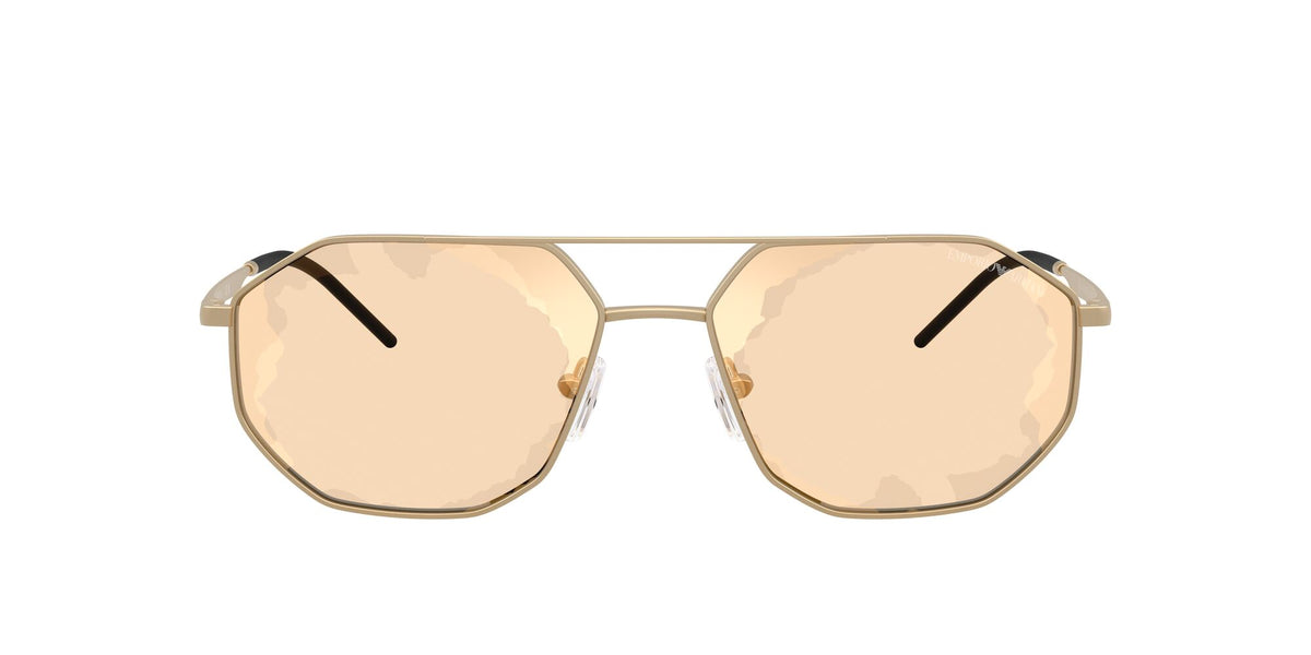 Emporio Armani 0EA2147 30027L 58 Matte Pale Gold/ Brown Mirror Gold