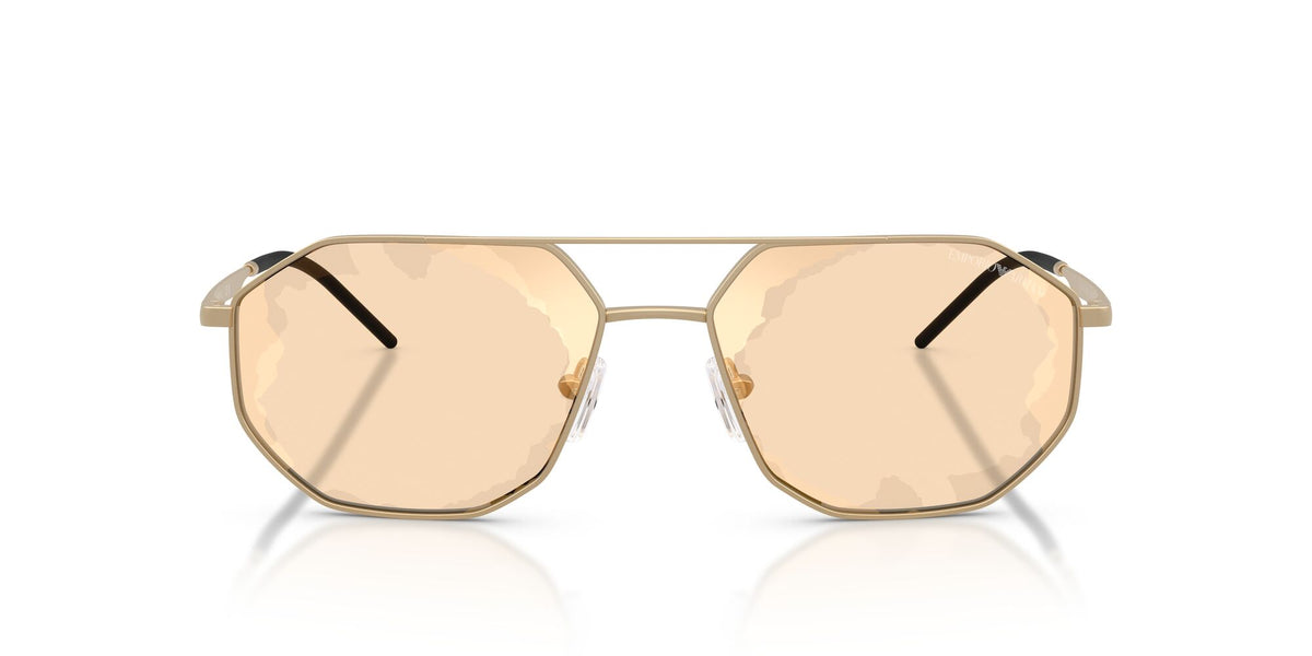 Emporio Armani 0EA2147 30027L 58 Matte Pale Gold/ Brown Mirror Gold