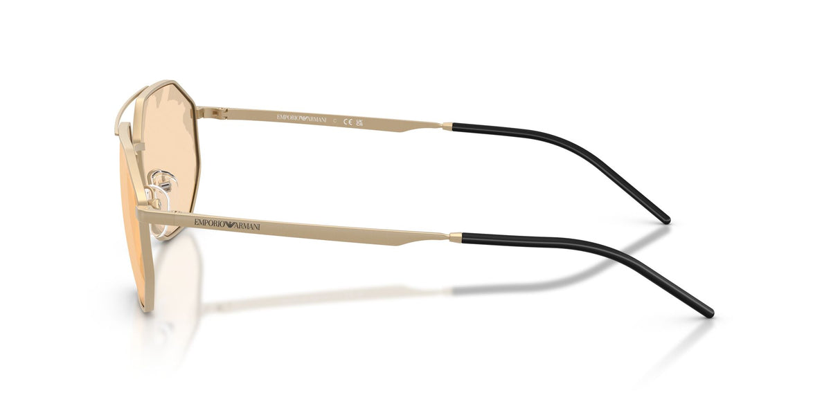 Emporio Armani 0EA2147 30027L 58 Matte Pale Gold/ Brown Mirror Gold