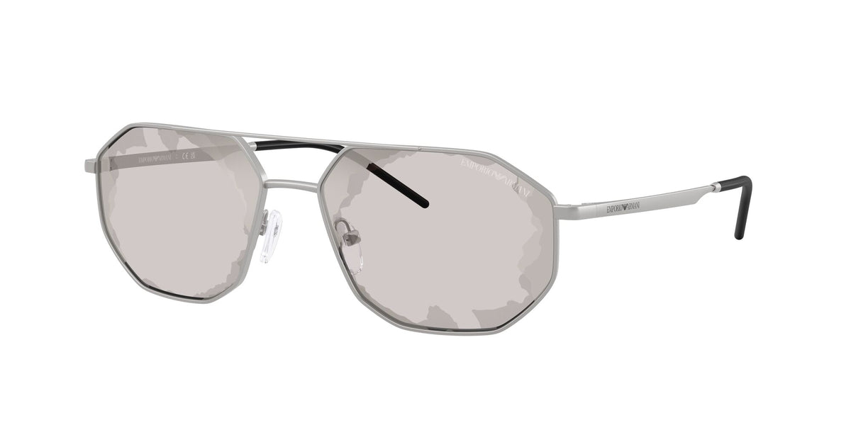 Emporio Armani 0EA2147 30157F 58 Matte Silver/ Smoke Mirror Black