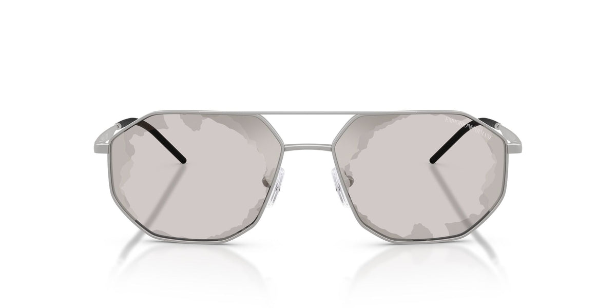 Emporio Armani 0EA2147 30157F 58 Matte Silver/ Smoke Mirror Black