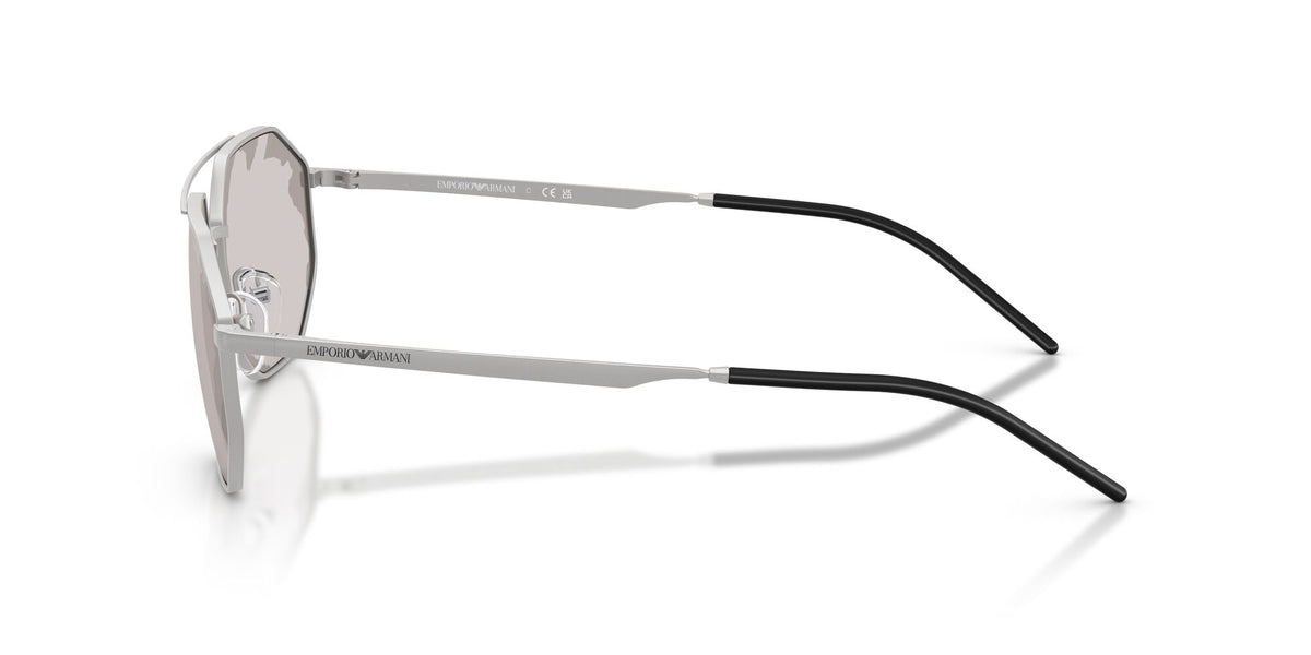 Emporio Armani 0EA2147 30157F 58 Matte Silver/ Smoke Mirror Black