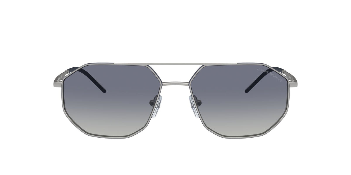Emporio Armani  0EA2147 30454L 58 Matte Silver/ Blue Gradient 58 / Polycarbonate / Metal / Metal